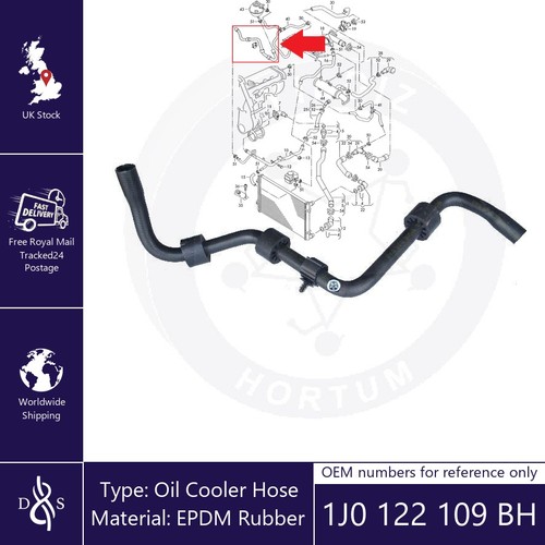 Coolant hose for golf iv - vw,