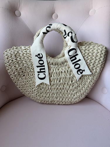 Chloe woven straw raffia bag - raffia,