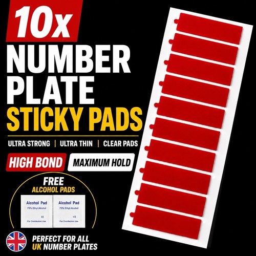 Number plate sticky pads - number,