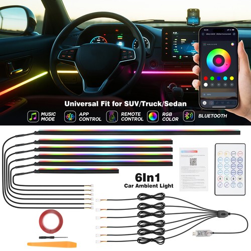 6in1 rgb car - interior, led