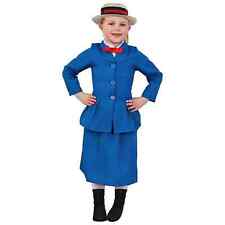 GIRLS MAGICAL NANNY POPPINS COSTUME + HAT WORLD BOOK DAY KIDS GIRLS FANCY DRESS