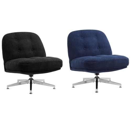 Swivel fabric armless office - swivel,