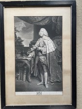 Large Country House C18th Mezzotint Rt Hon Robert Lord Romney Framed 33x23”