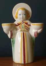 Vintage Royal Copenhagen Aluminia Faience Angel Candleholder Nils Thorsson