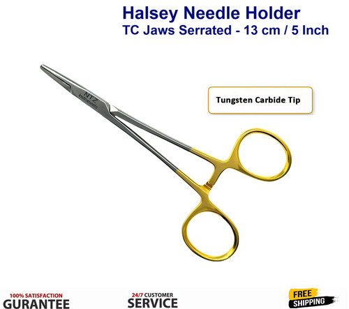 Halsey needle holder jaws - needle, tc