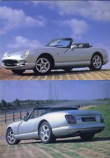 TVR Chimaera - 2 original official postcards / sales items front & rear views