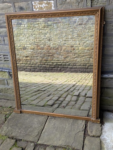 Antique overmantle mirror - antique,