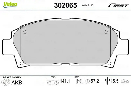 Brake pads front axle 302065 - pads,