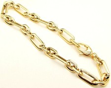 9CT GOLD BRACELET FANCY PAPERCLIP CHAIN UK HALLMARKED 9 CARAT GOLD 7.5 inch