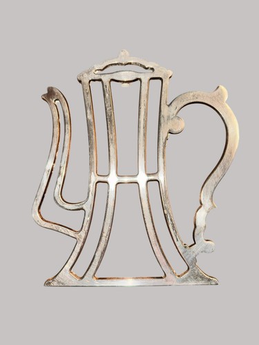 Vtg silver plate teapot - teapot, trivet