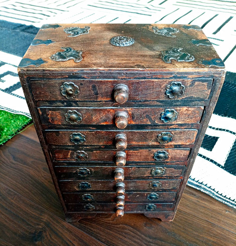Vintage wooden drawer - vintage, 8-drawer