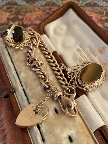 9ct rose gold albert - albert, chain