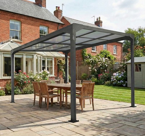 Charcoal veranda garden canopy - charcoal,