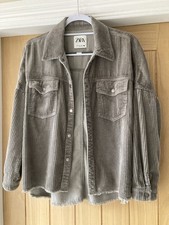 Ladies Zara Green Corduroy Overshirt size S