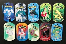 10 X Pokemon Metal Tags Tag Bundle Lugia Meganium Houndoom Metagross Zangoose