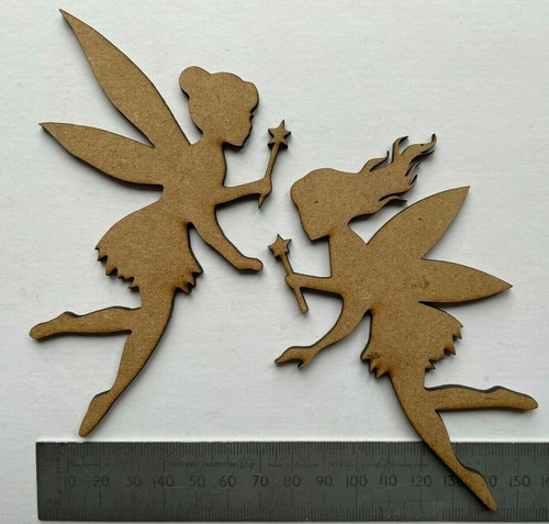 Wooden mdf fairy pair - wooden,