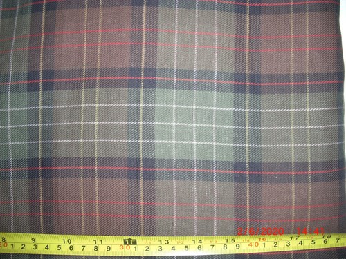Tartan polyviscose cotton - or,