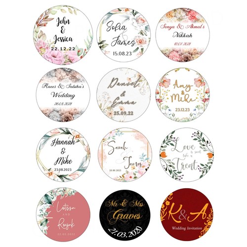 Personalised wedding stickers - wedding,