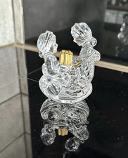 Waterford Marquis Crystal  Christmas Rocking Horse Golden Gift 