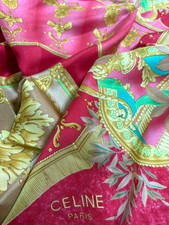 CELINE Silk Scarf 32.5" Red
