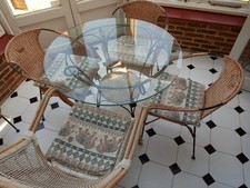 Conservatory or outdoor glass table and chairs