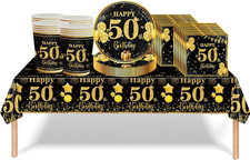 53Pcs Black Gold 50Th Birthday