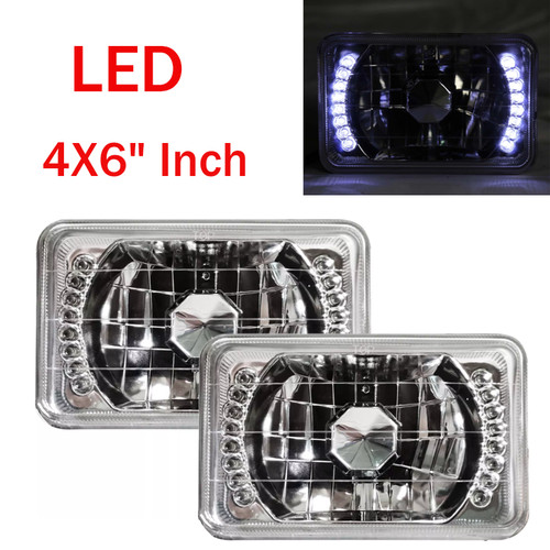 Pair 4x6 inch chrome - 4x6,