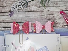 Glitter Bow  Planner Clip -