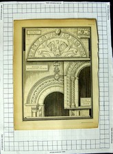 Original Old Antique Print