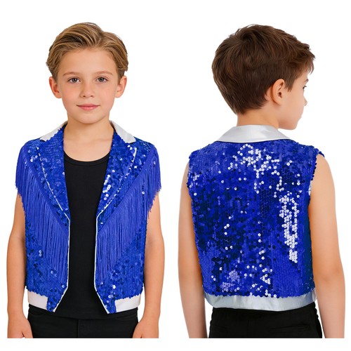 Boys fringe sequin vest - fringe,
