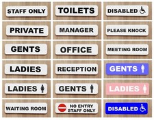 Office Door Sign Sticker or Acrylic Plaque, Staff Only / Private etc, 2 Sizes
