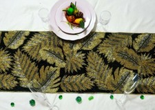 Beaded Table Runner Black And