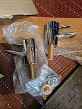 Crosswater  - Globe 2 Bath Pillar Taps Modern Lever Design Chrome Finish