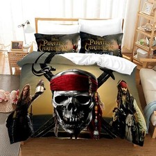 Pirates of Caribbean Quilt Duvet Cover Single Size Bedding Decor/Customizable