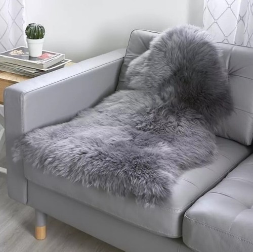 Genuine sheepskin rug grey - genuine,