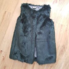 NEXT Girls Gilet Faux Fur GREEN 10 Years Autumn Winter Fluffy Body Warmer
