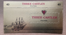 FLAT EMPTY UNUSED VINTAGE 40 CIGARETTE CARTON THREE CASTLES FILTER