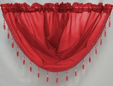 Voile Swags Crystal Beaded - All Colours - Pelmet Valance - Net Curtains Swag