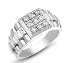 Gents 9ct White Gold Natural