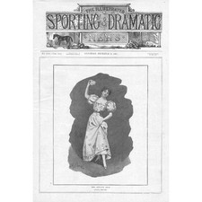 Miss Adelaide Astor Victorian Dancer at the Avenue Theatre - Antique Print 1894