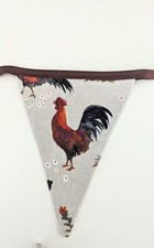 Handmade Bunting In Cotton/Linen Chicken Fabric