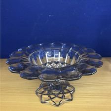 Large Heavy crystal  Glass Clear Footed Pedestal Serving Bowl/Fruit Bowl (1)
