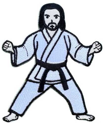 Black belt jesus patch iron - belt,