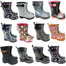 LADIES WOMENS GARDEN RAIN WATERPROOF SHORT WELLIES FESTIVAL WELLINGTON BOOTS SZ