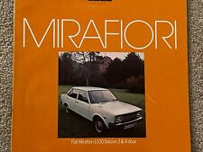 The Fiat Mirafiori 1300 Saloon Car Sales Info Brochure Frameable 1977