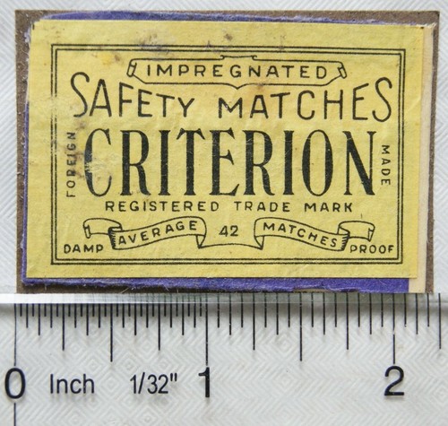 Old matchbox front - front, criterion