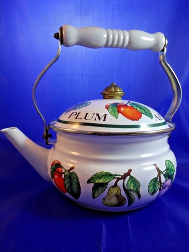 Vintage enamel fruit decorated - fruit,
