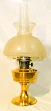 Aladdin Brass Paraffin Oil Lamp + Shade + Loxon Chimney. needs mantle