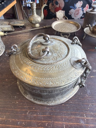Antique hammered copper pot - hammered,