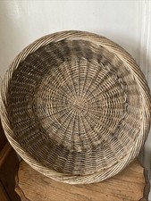 Vintage Sturdy Handwoven Wicker Decorative Basket- Very Large- 22” x  7” High